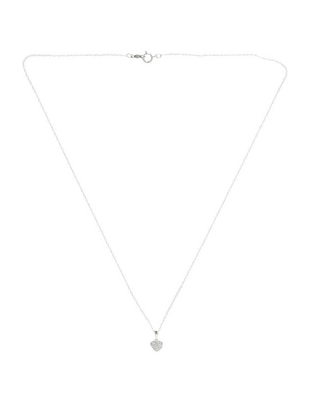 Collar de Corazón Jayda de oro blanco 14 K