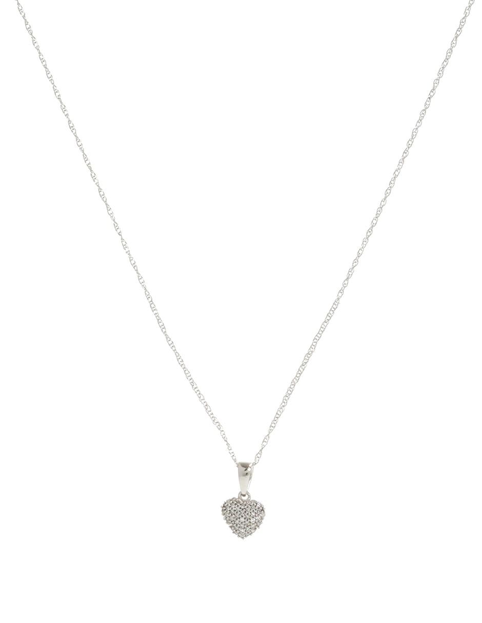 Collar de Corazón Jayda de oro blanco 14 K