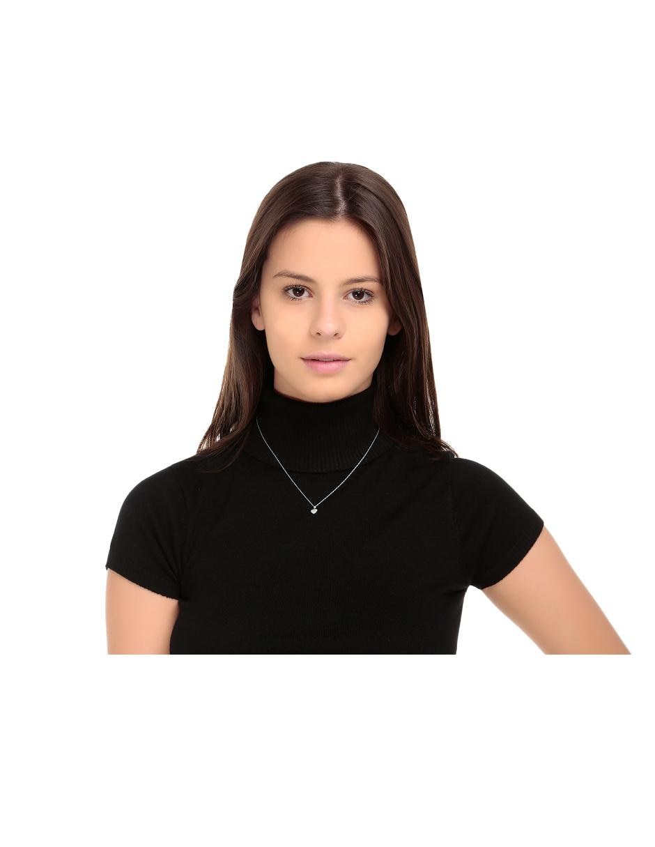 Collar de Corazón de oro blanco 14 K