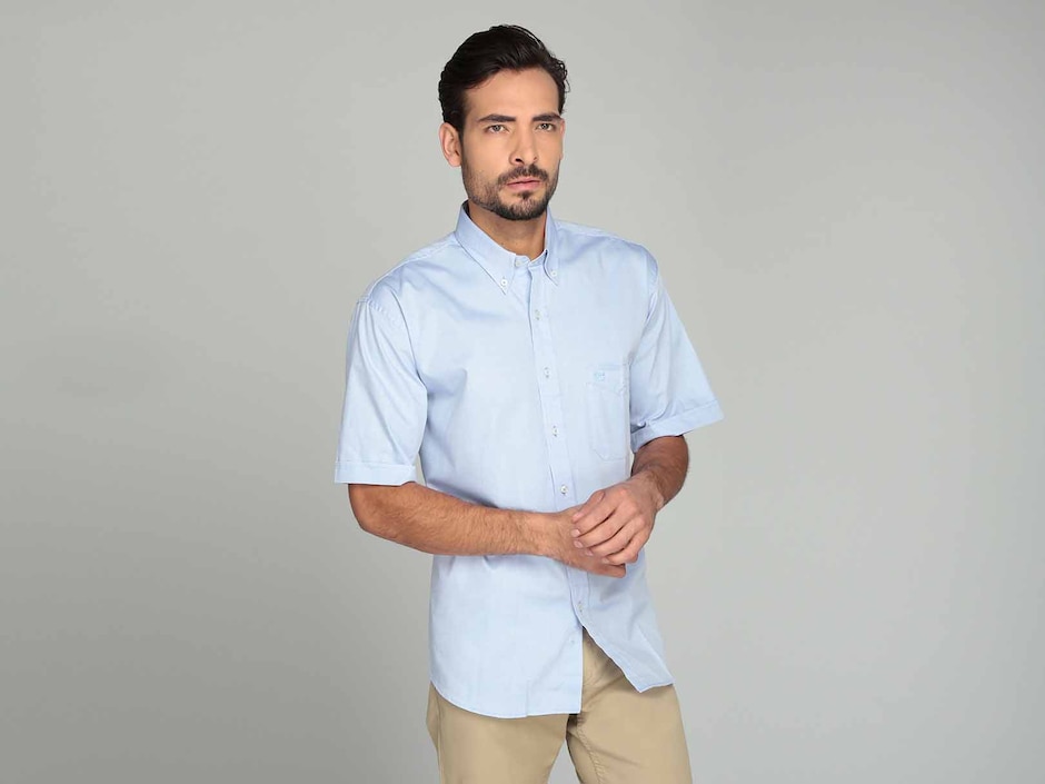Camisa casual de algodón manga corta para hombre Camisa casual de algodón manga corta para hombre
