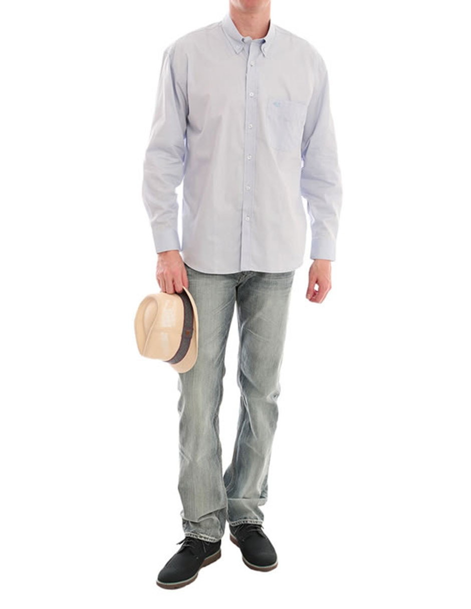 Camisa Casual De Algodón Manga Larga Para Hombre