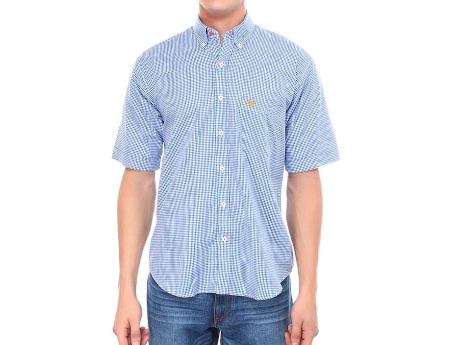 Camisa casual de algodón manga corta para hombre