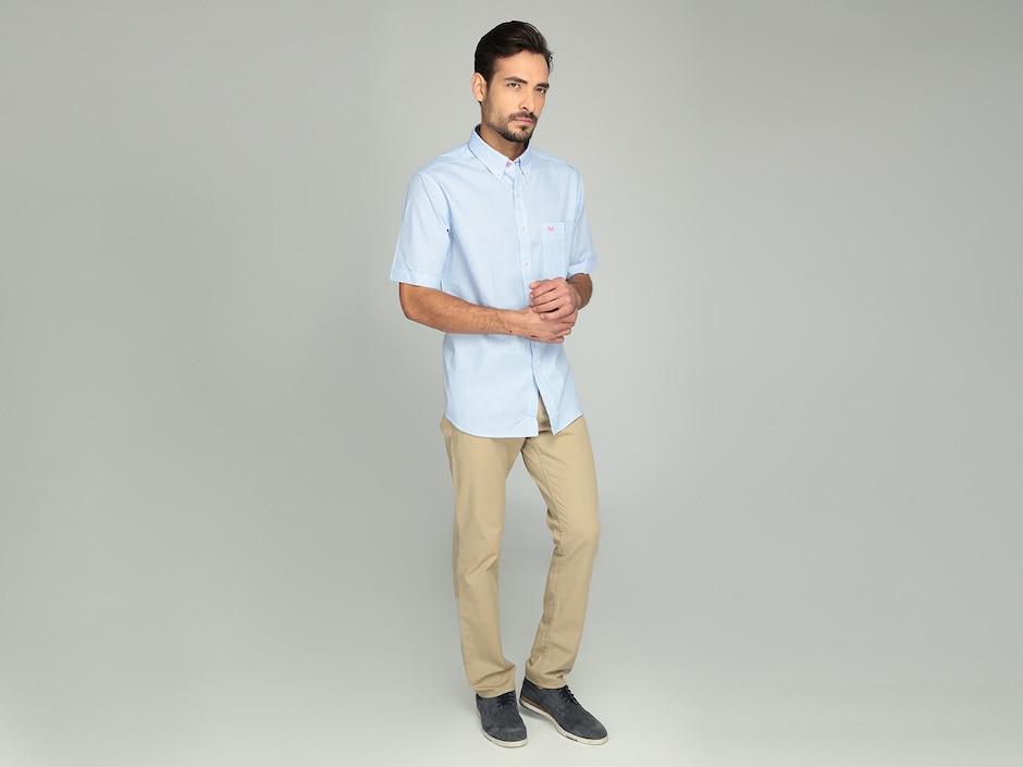 Camisa casual de algodón manga corta para hombre 3