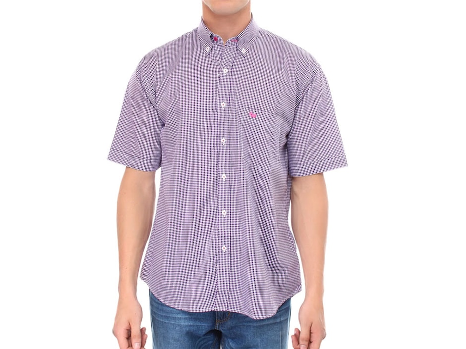 Camisa casual de algodón manga corta para hombre
