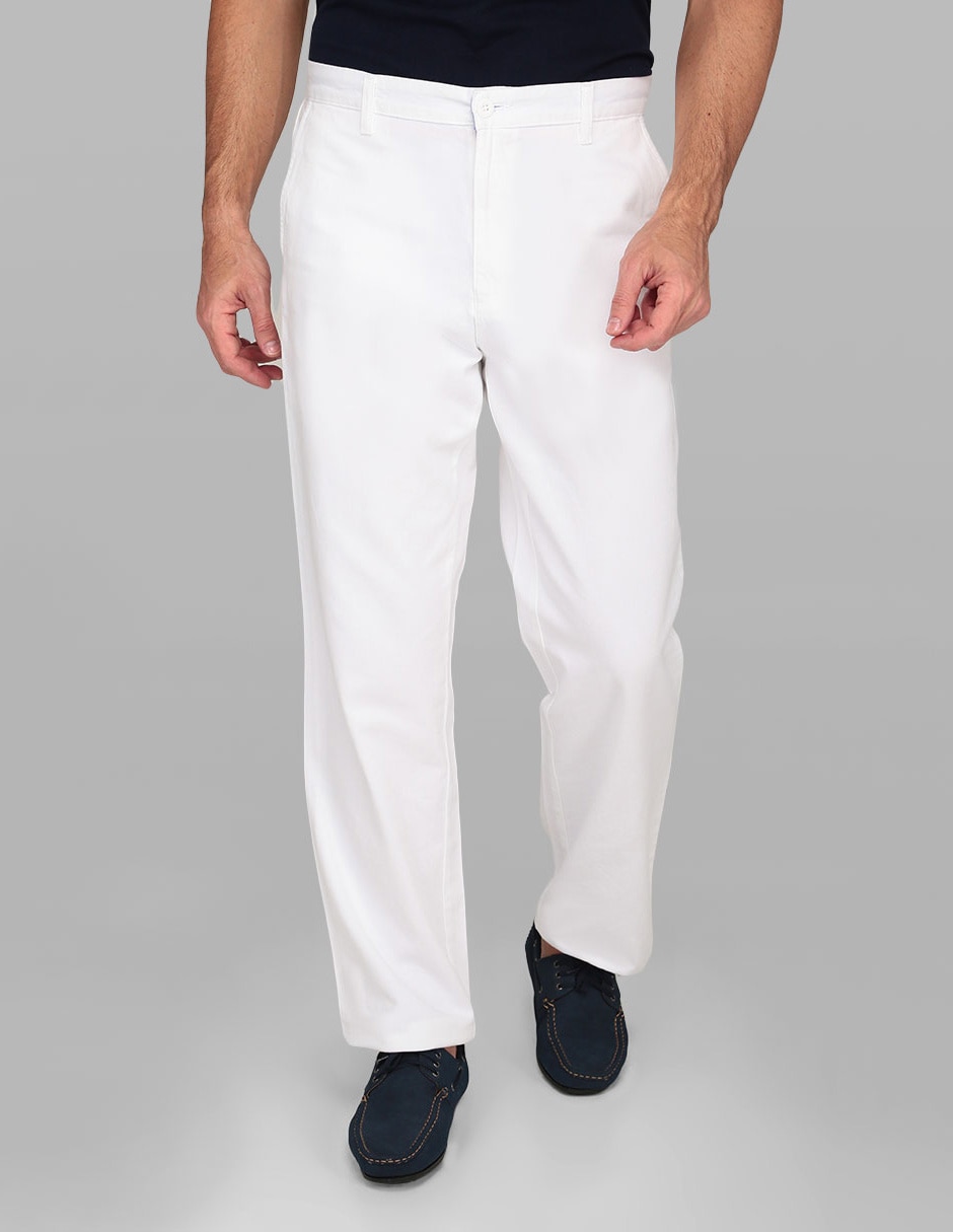 Pantalón casual recto de algodón para hombre