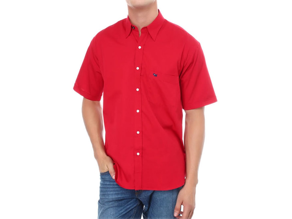 Camisa casual Ferrioni de algodón manga corta para hombre