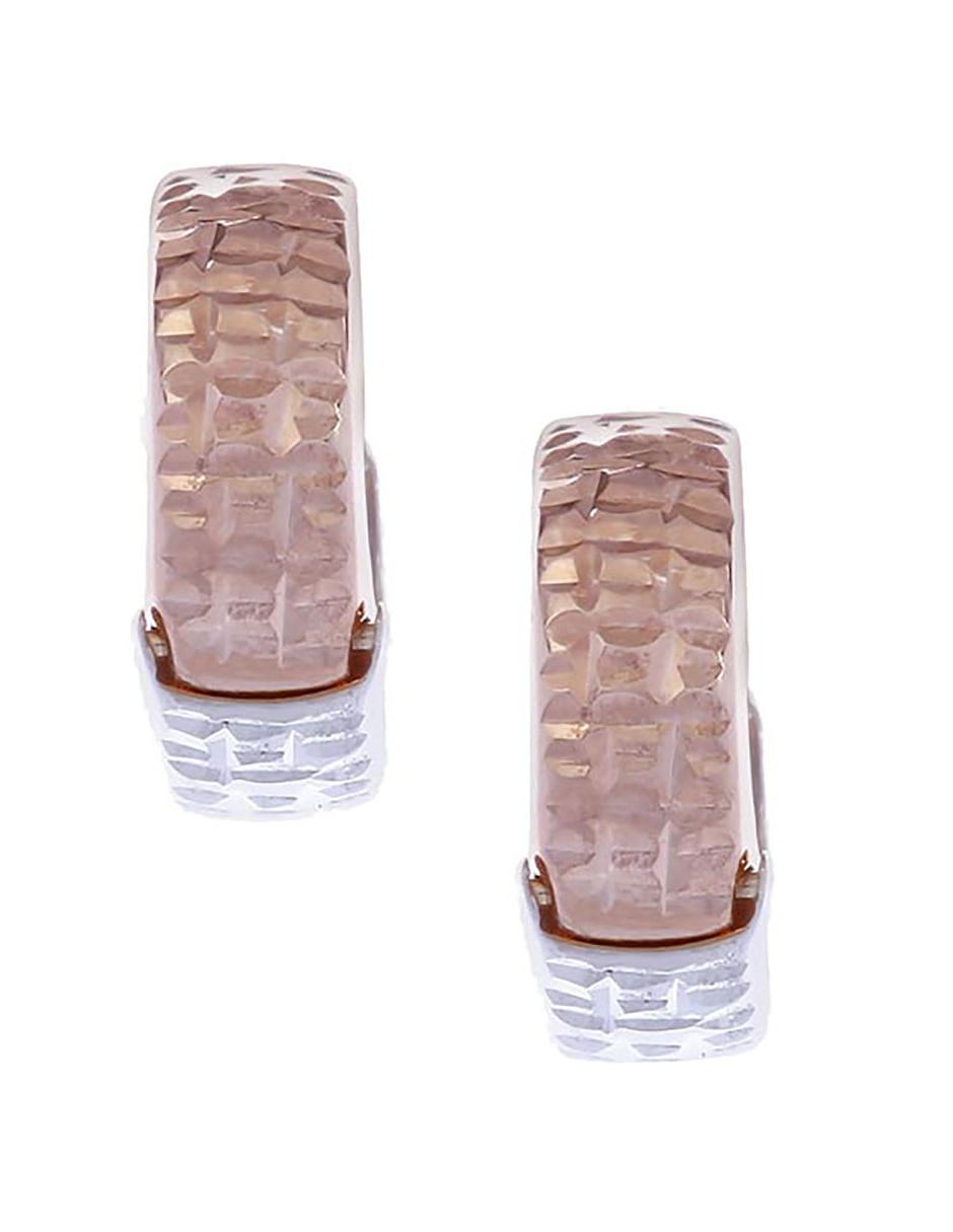 Aretes de oro rosa 14 K con acabado brillante 1