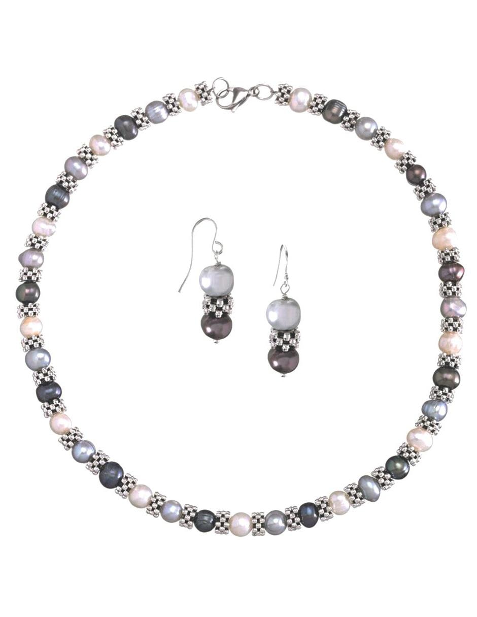 Aretes y collar perla