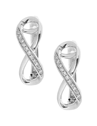 Aretes Jayda de oro blanco 14 K con acabado brillante diamante