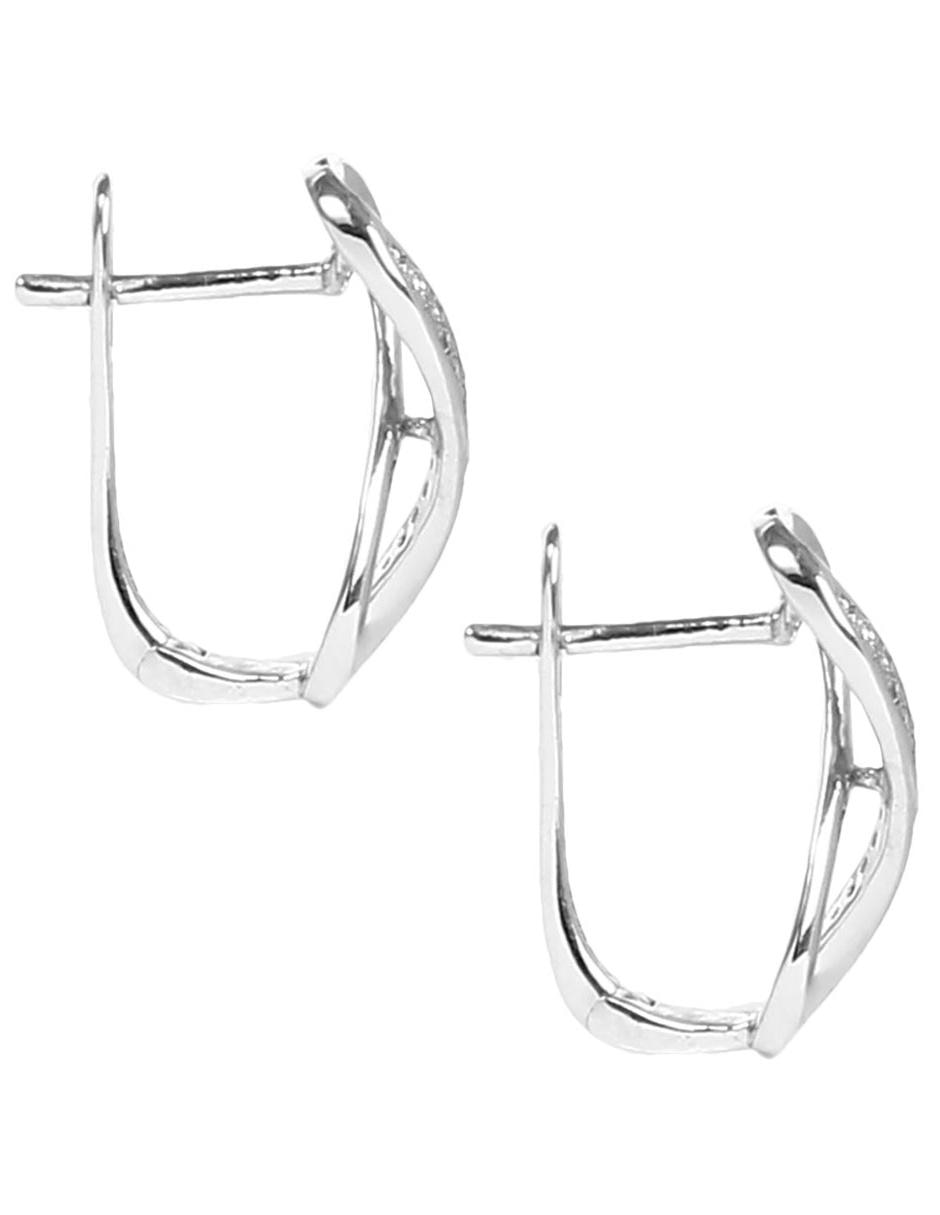 Aretes Jayda de oro blanco 14 K con acabado brillante diamante