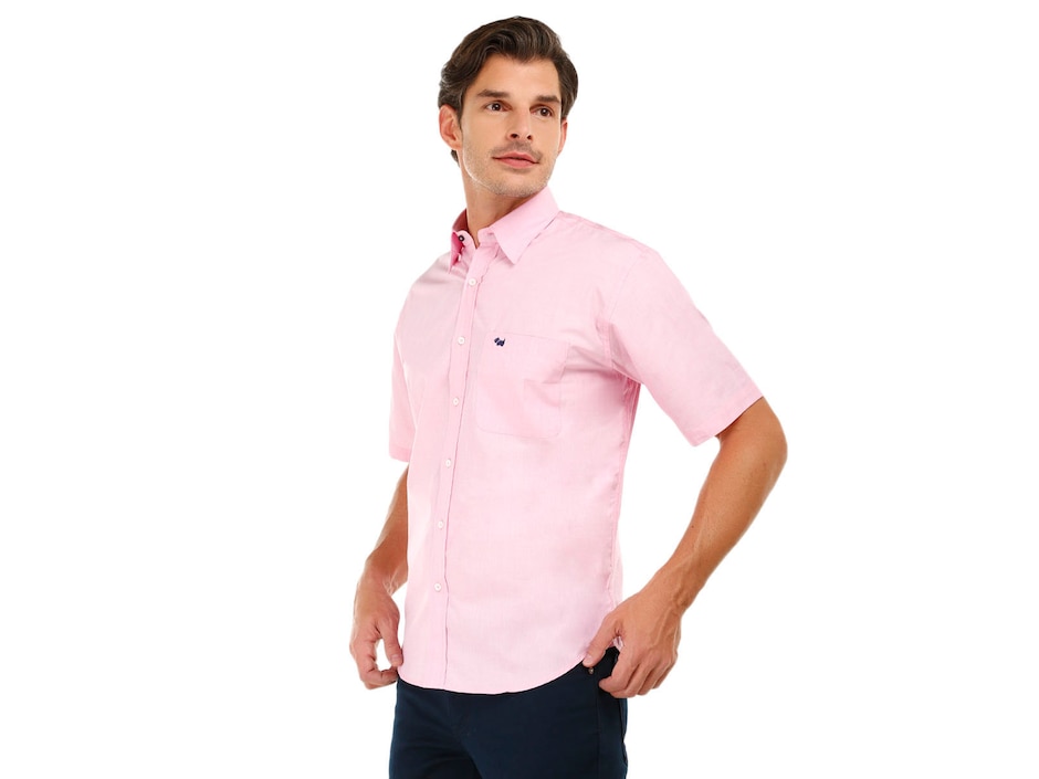 Camisa casual de algodón manga corta para hombre