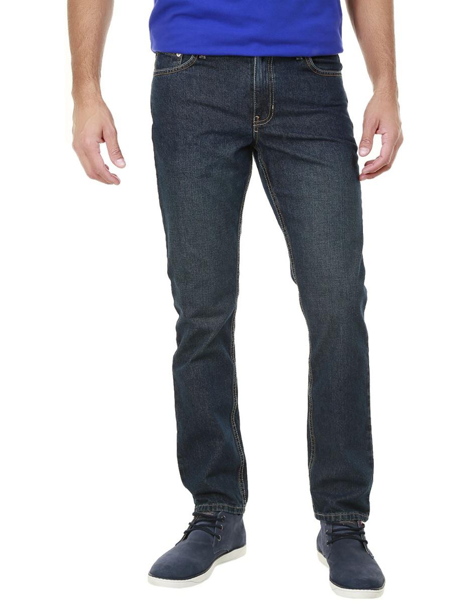 Jeans straight lavado obscuro para hombre
