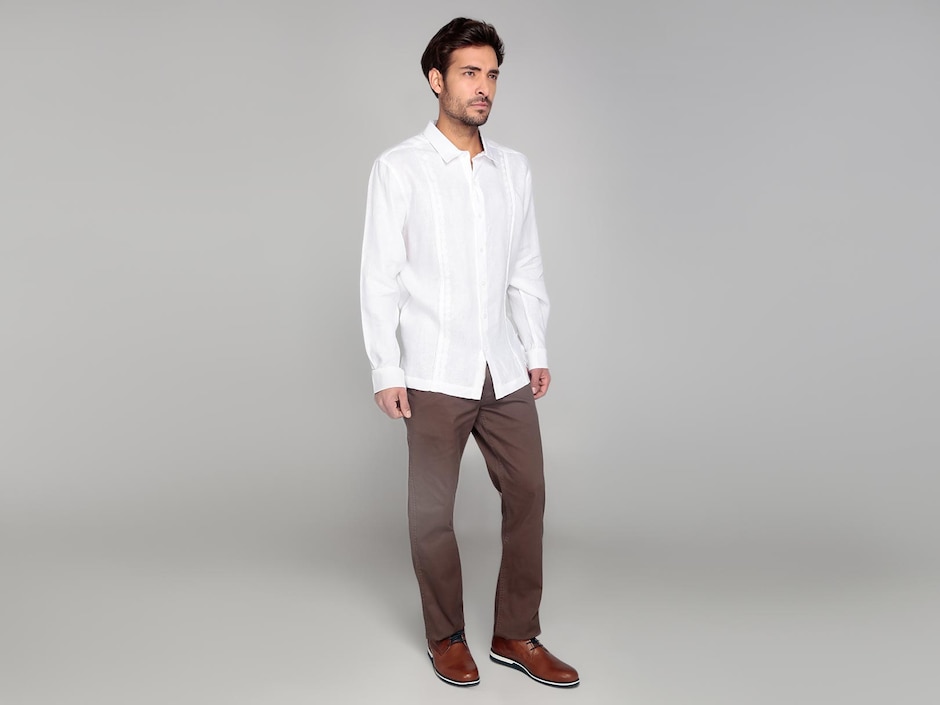 Camisa De Vestir Ábito De Manga Larga Para Hombre