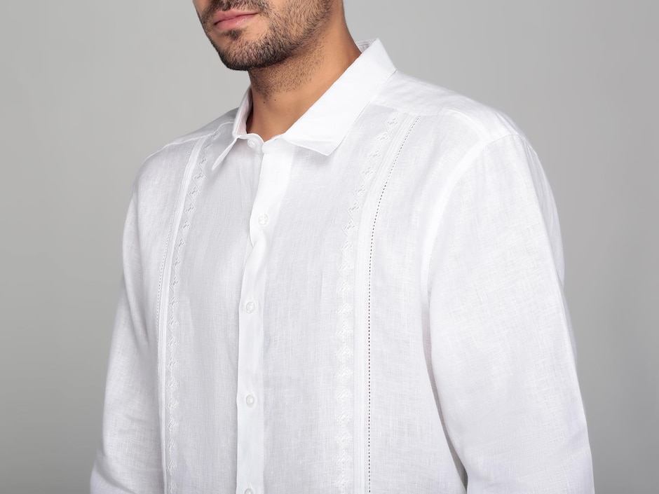 Camisa De Vestir Ábito De Manga Larga Para Hombre