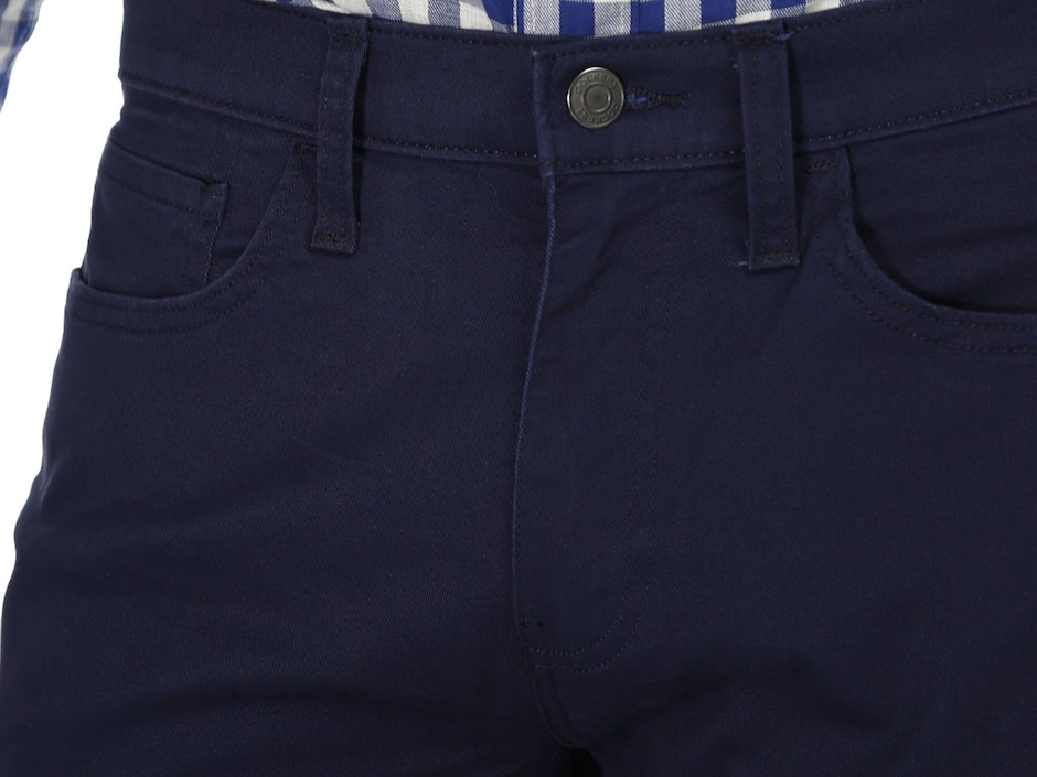 Pantalón casual chino recto de algodón para hombre 4
