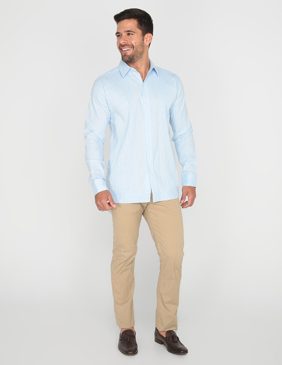 Guayabera manga larga para hombre 3