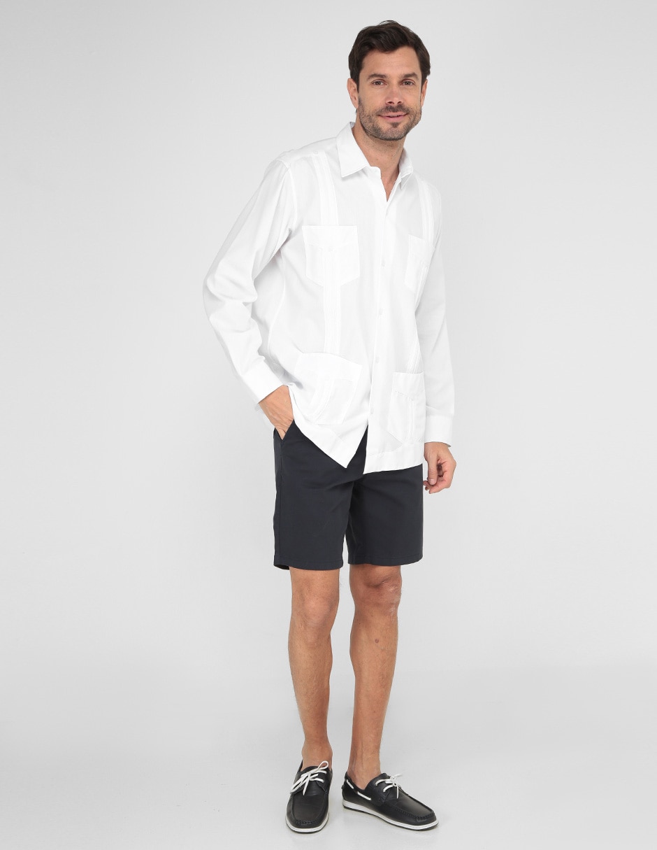 Guayabera manga larga Regent Street para hombre