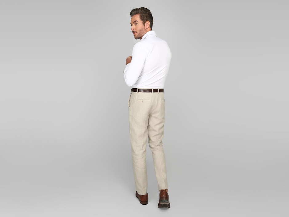 Pantalón Casual Slim De Lino Para Hombre 2
