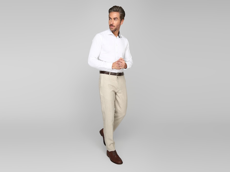 Pantalón Casual Slim De Lino Para Hombre 3