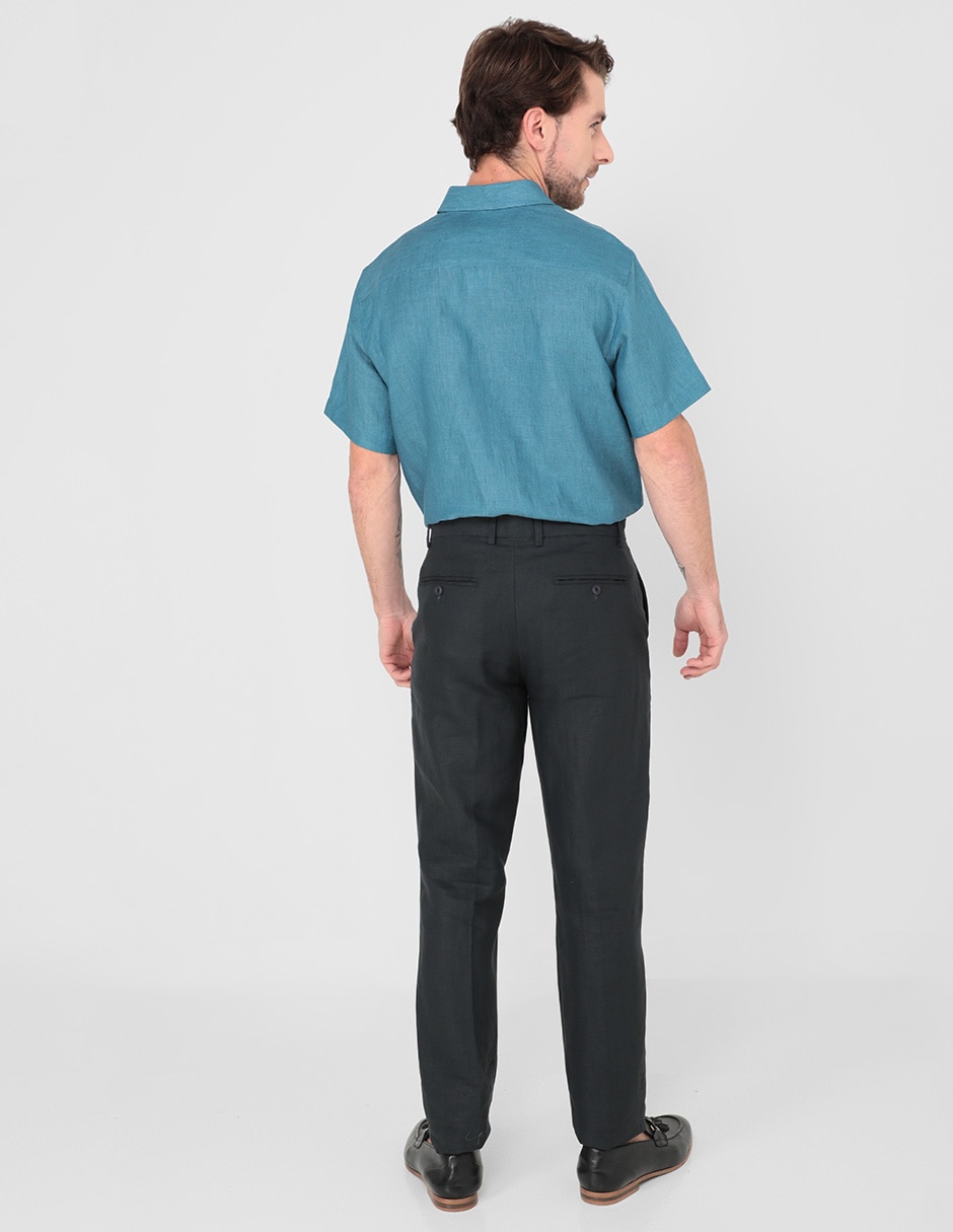Pantalón casual slim de lino para hombre 2