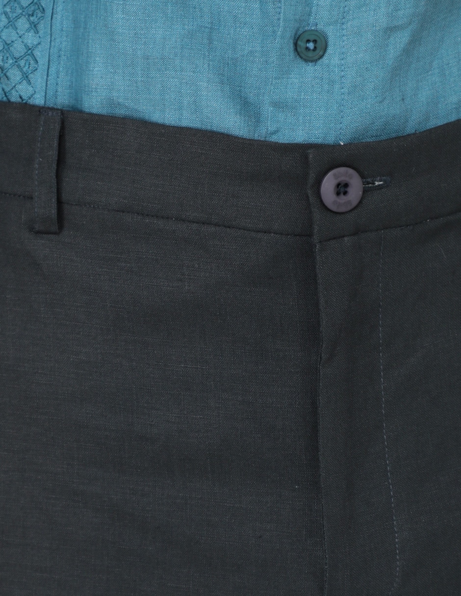 Pantalón casual slim de lino para hombre 4