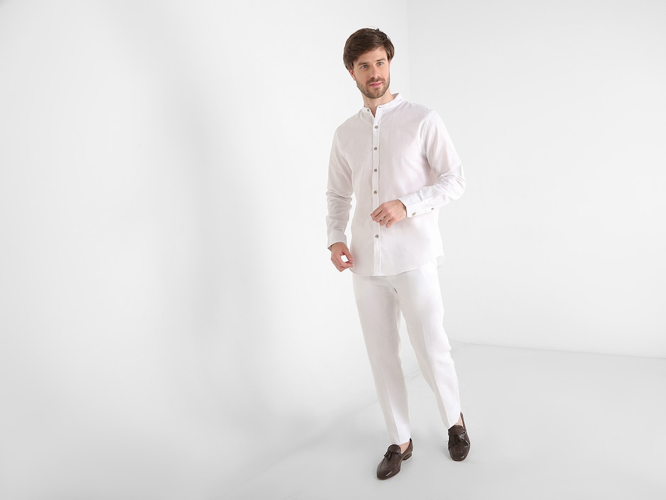 Pantalón casual recto Ábito de lino para hombre