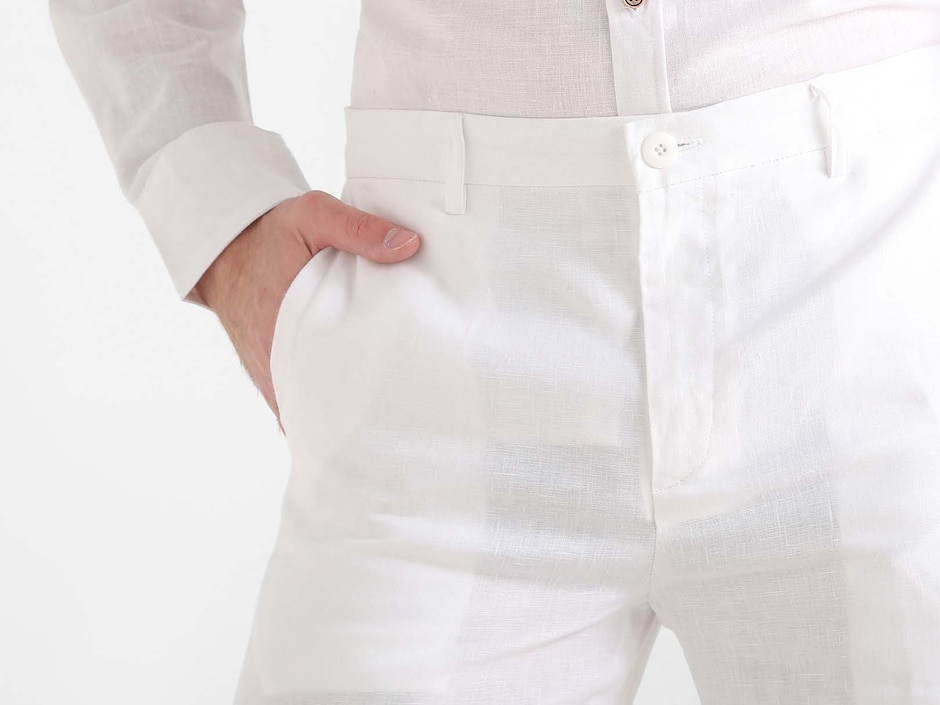 Pantalón casual recto Ábito de lino para hombre
