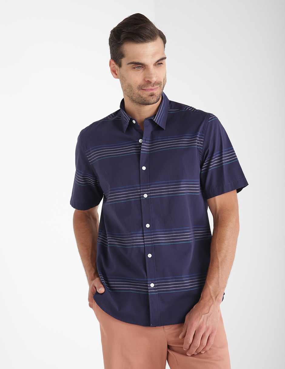 Camisa casual Regent Street de algodón manga corta para hombre