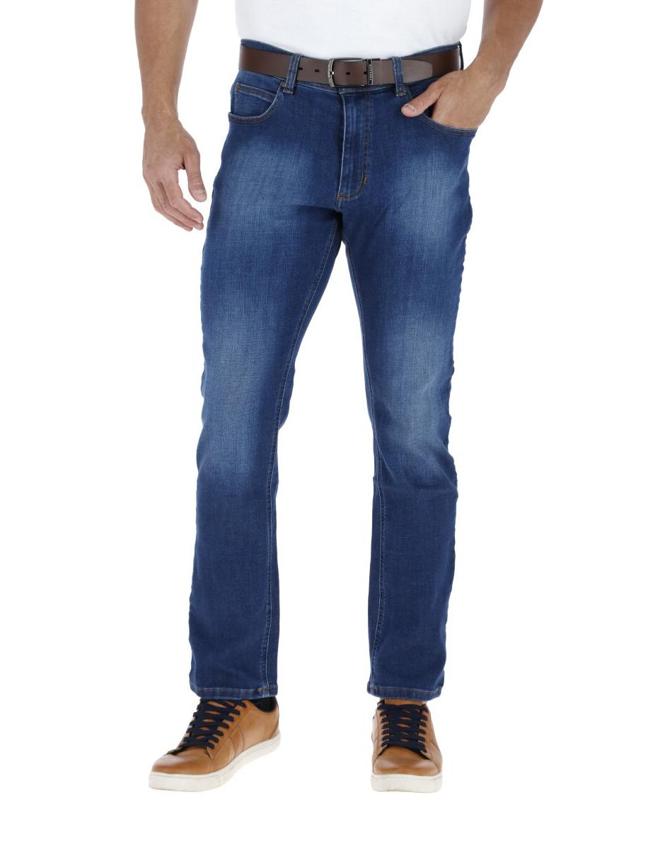 Jeans straight deslavado para hombre 1