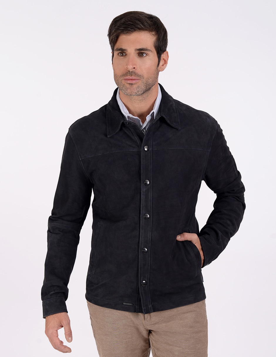 Chamarra casual de piel para hombre Chamarra casual de piel para hombre