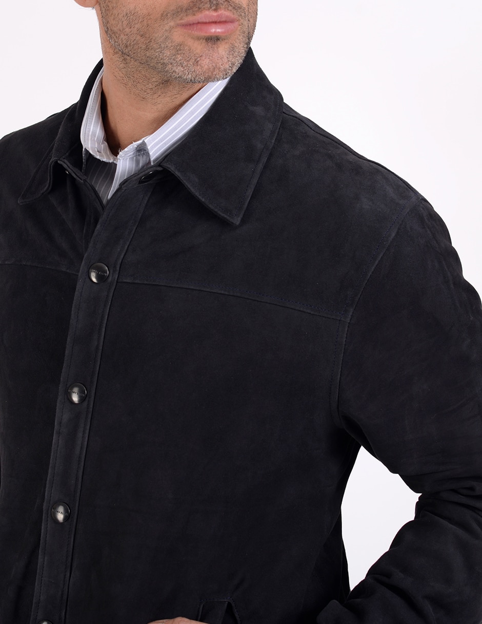 Chamarra casual de piel para hombre 2