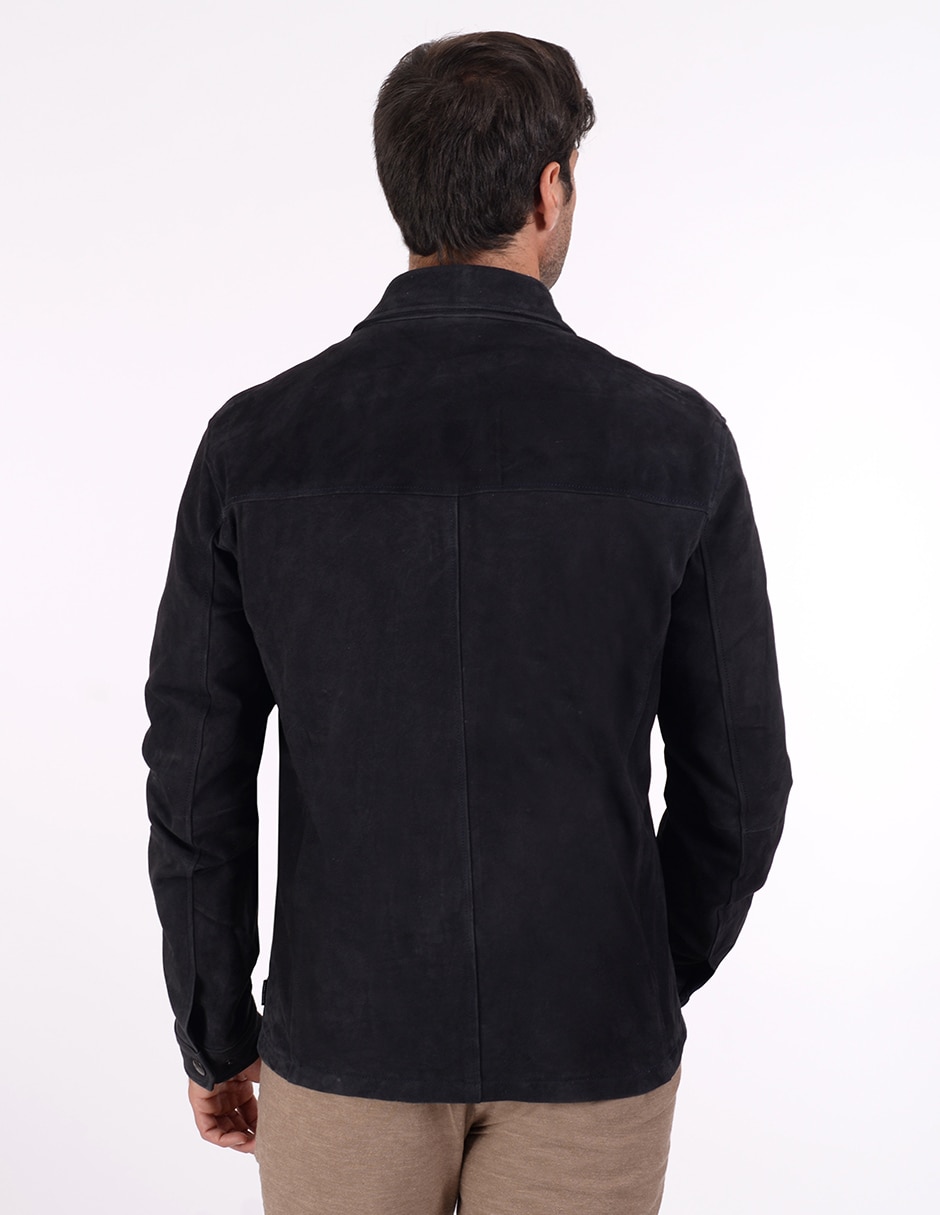 Chamarra casual de piel para hombre 5
