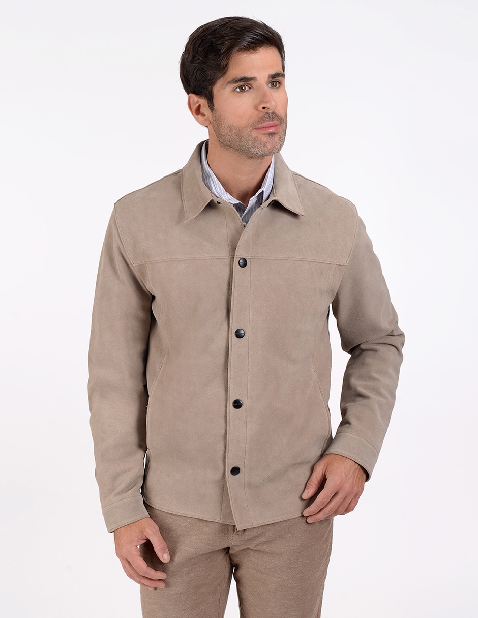 Chamarra casual de piel para hombre Chamarra casual de piel para hombre