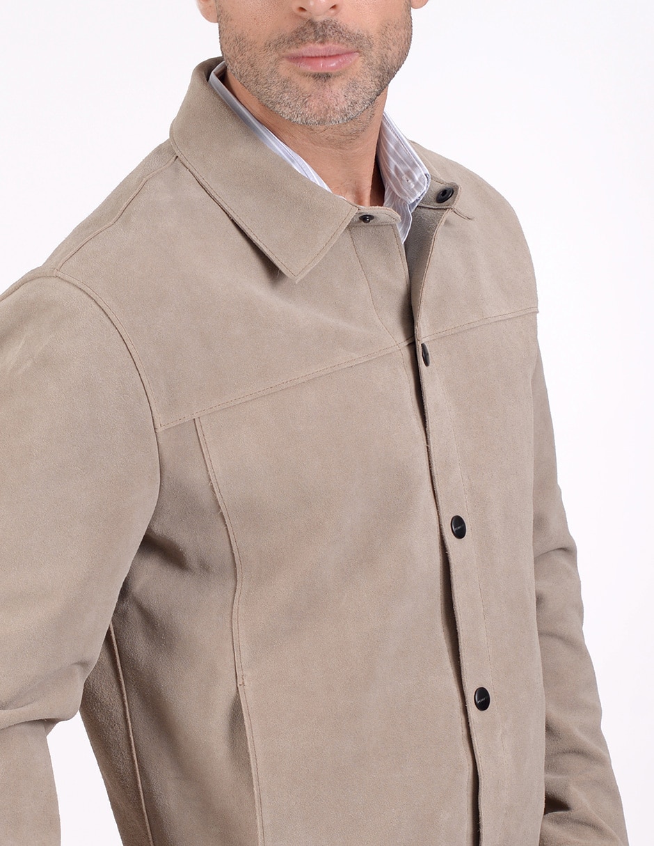 Chamarra casual de piel para hombre 2
