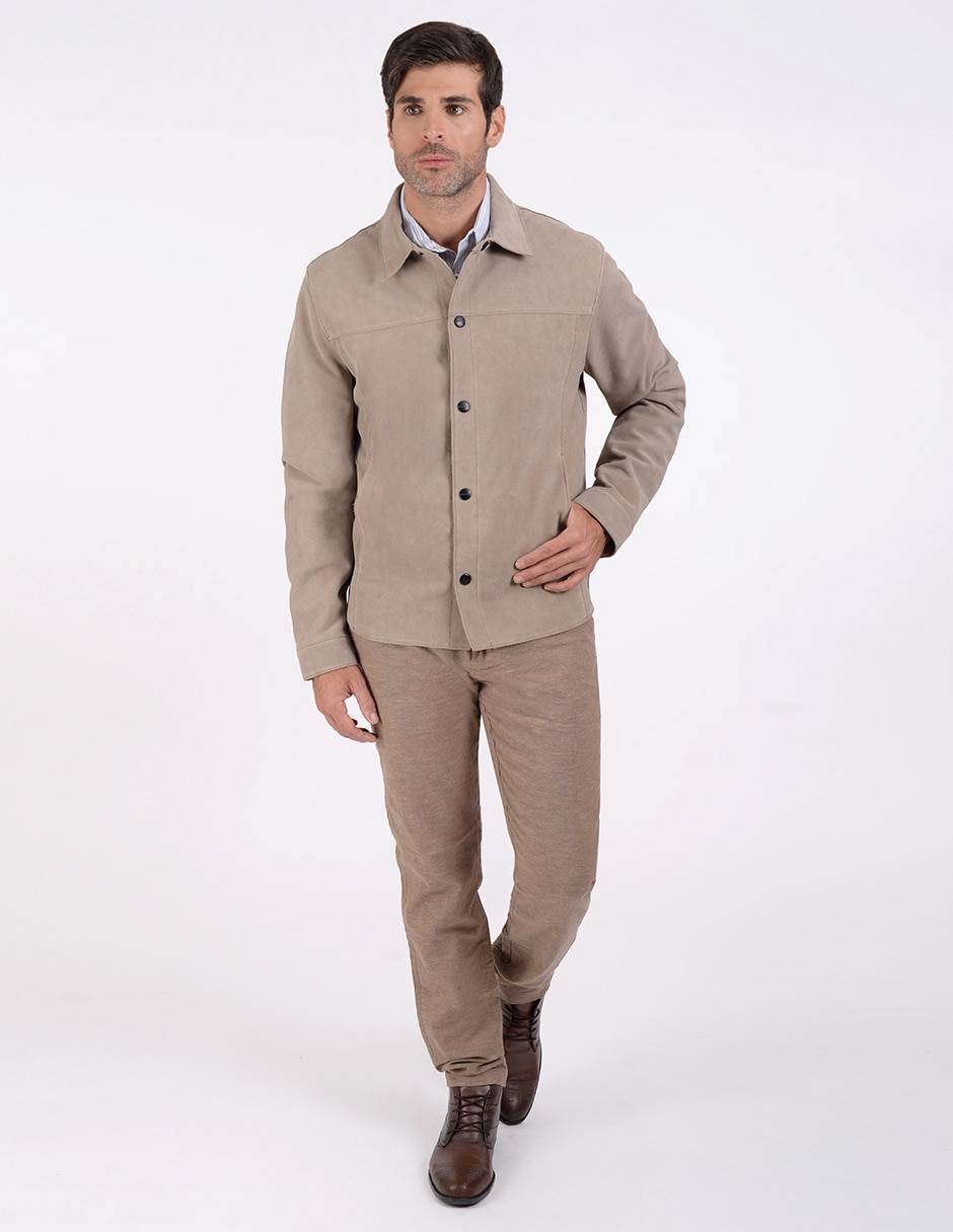 Chamarra casual de piel para hombre 3