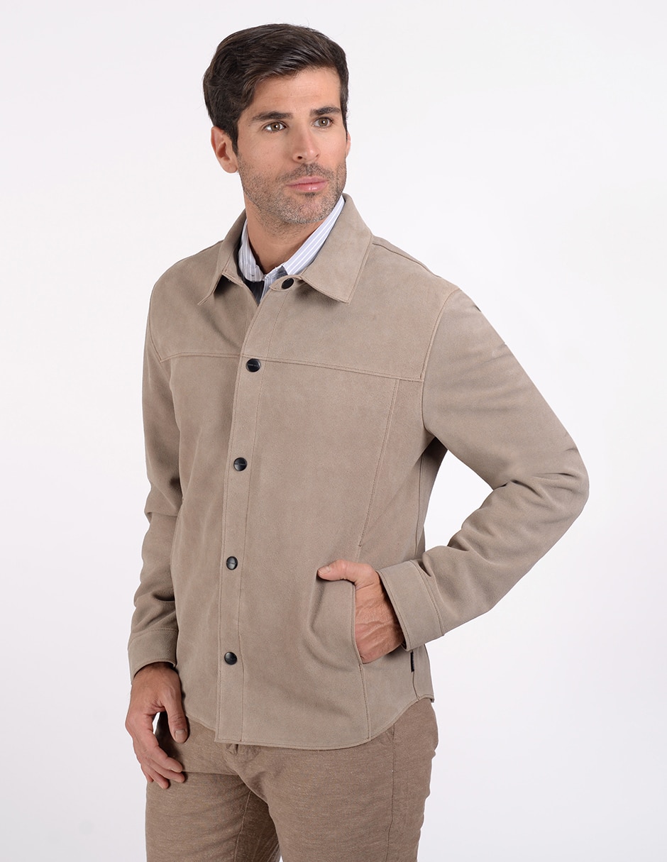 Chamarra casual de piel para hombre 4