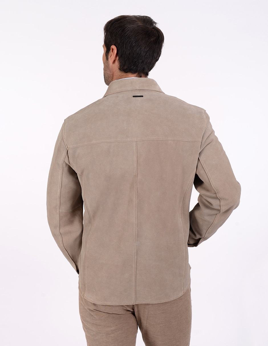 Chamarra casual de piel para hombre 5