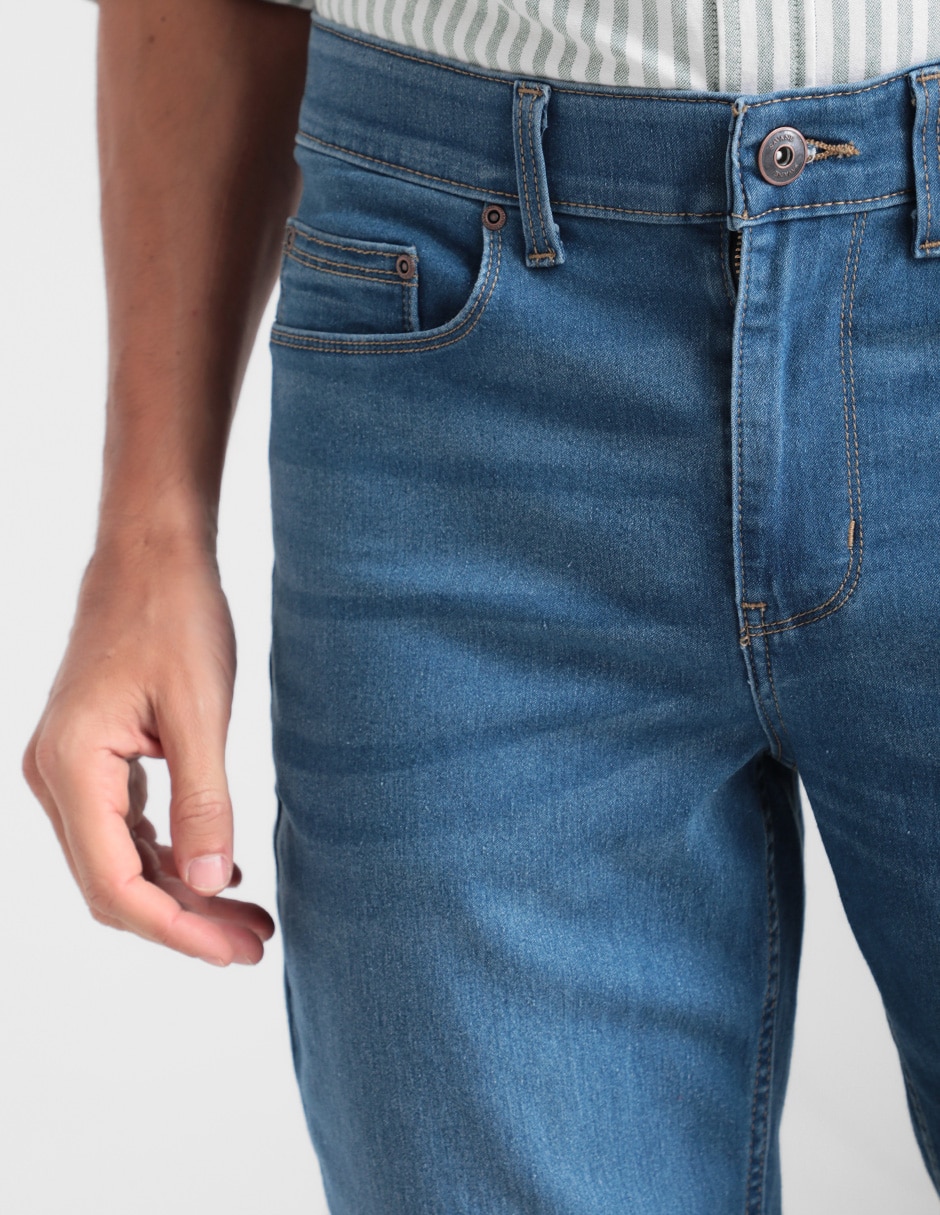Jeans slim Savane lavado claro para hombre 7