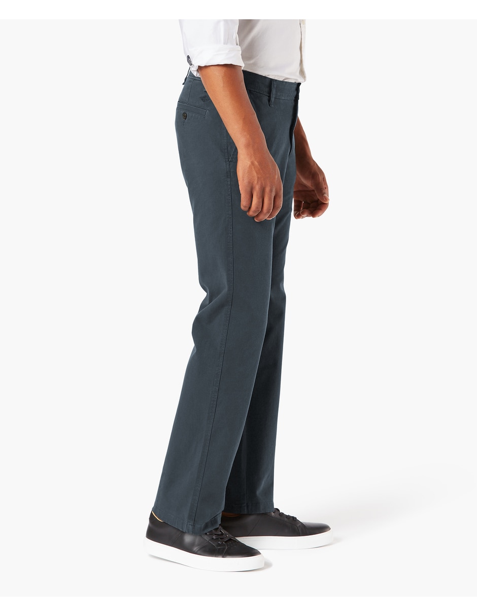 Pantalón casual chino recto de algodón para hombre 5