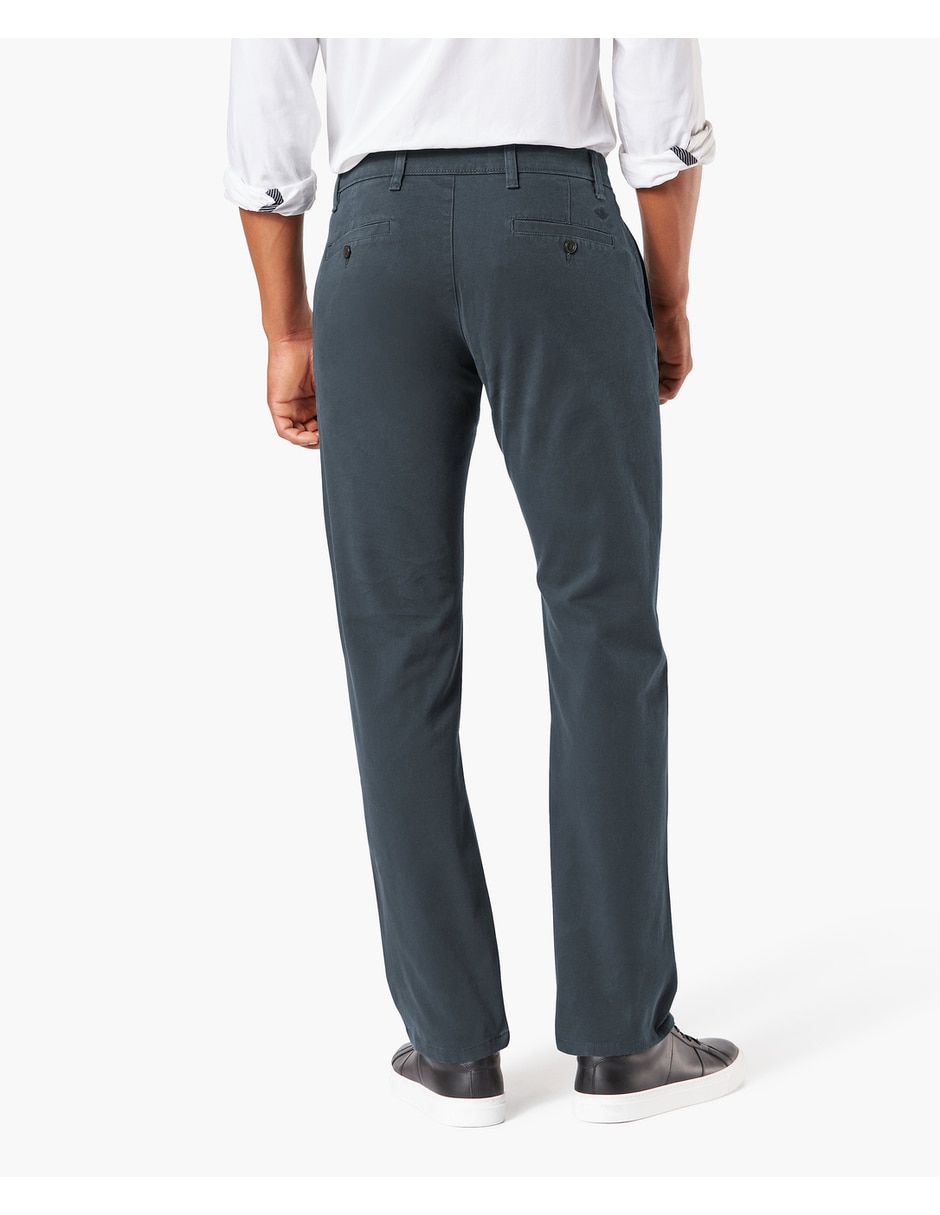 Pantalón casual chino recto de algodón para hombre 6