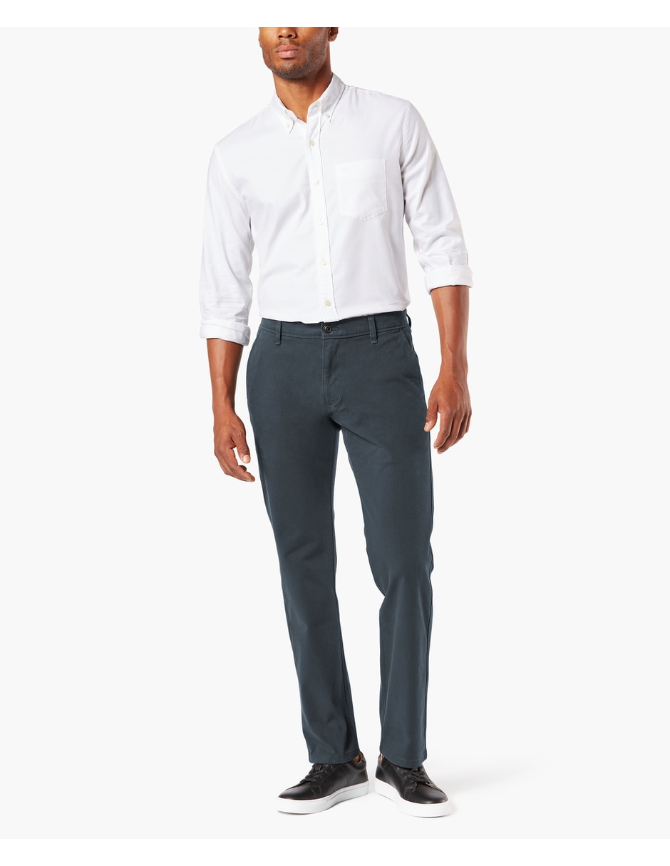 Pantalón casual chino recto de algodón para hombre 7
