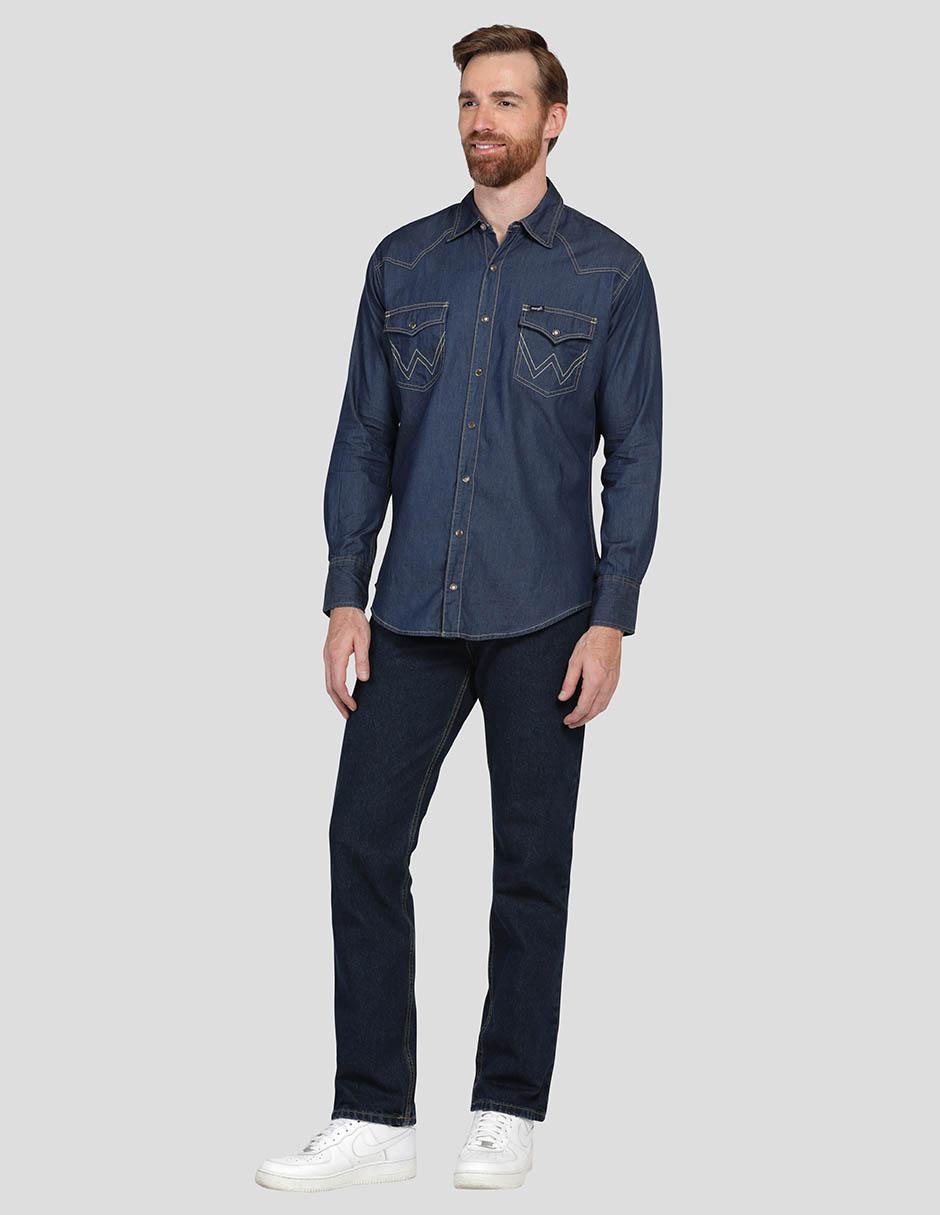 Camisa casual manga larga para hombre