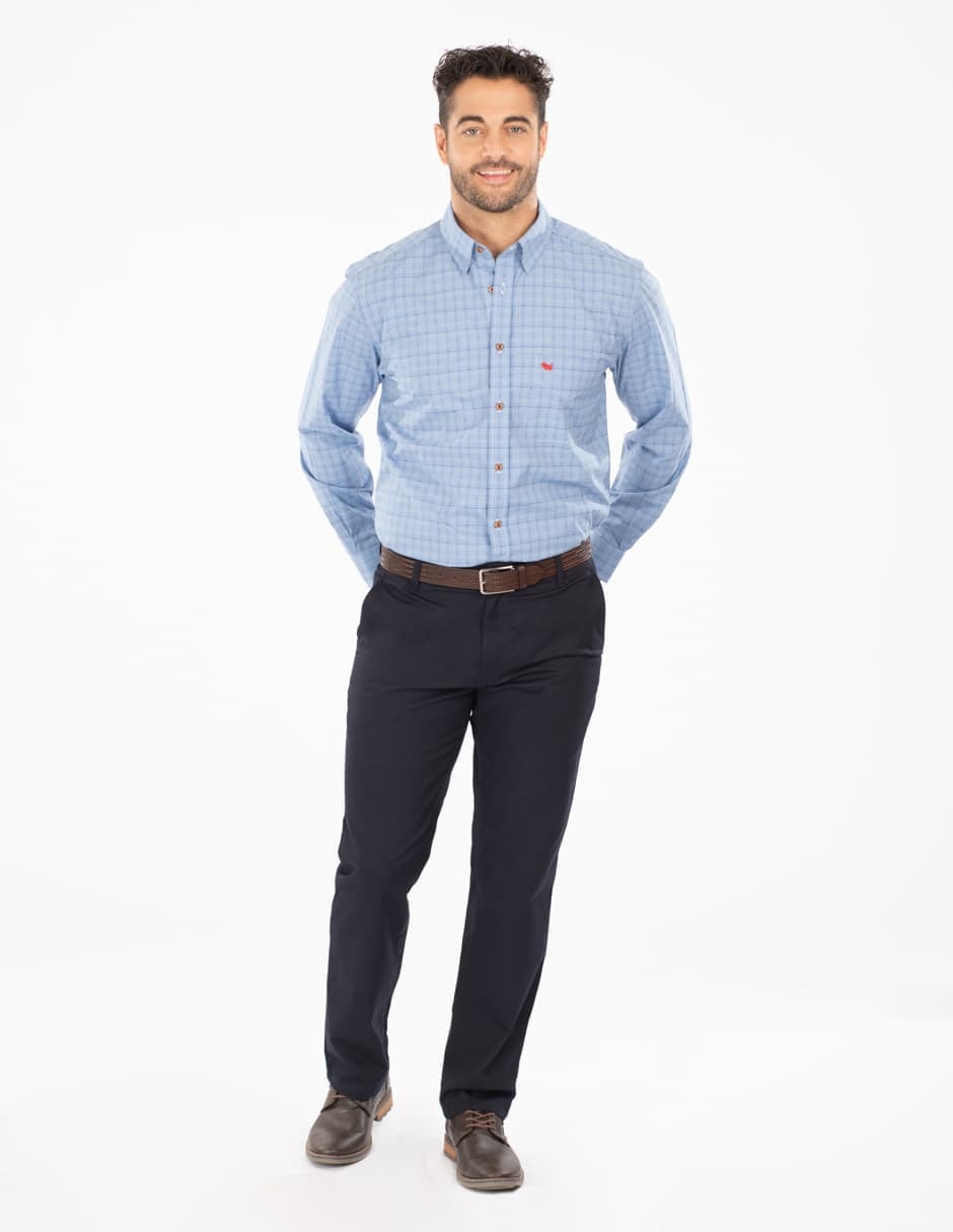 Pantalón chino recto de algodón para hombre 4