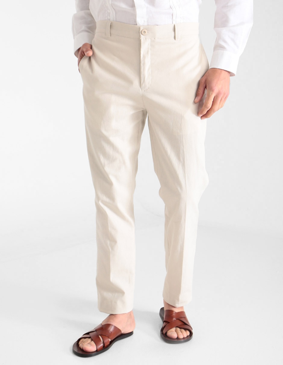 Pantalón casual recto de lino para hombre Pantalón casual recto de lino para hombre