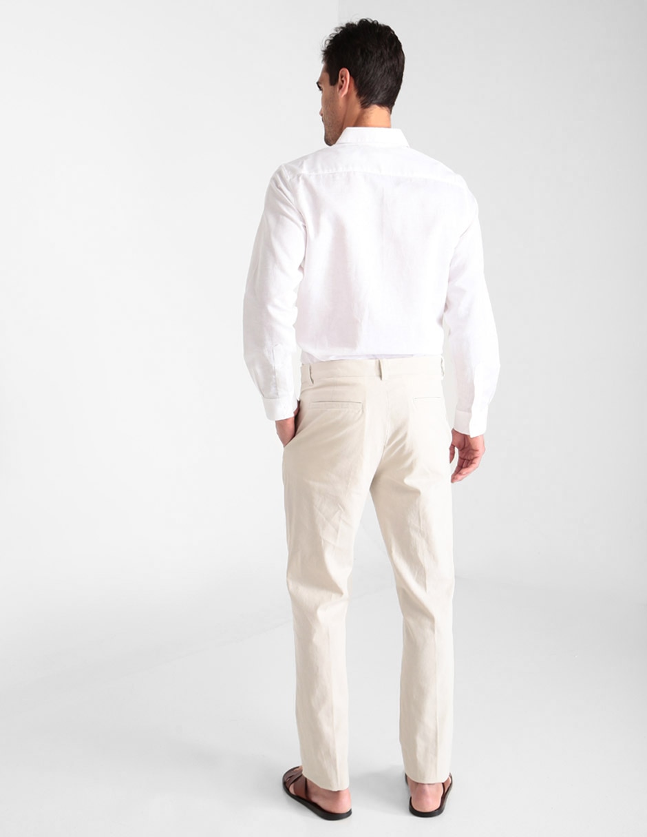 Pantalón casual recto de lino para hombre 2