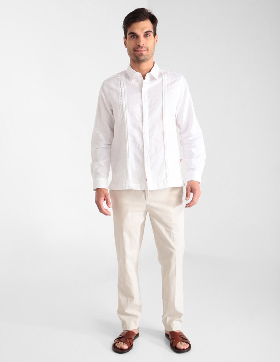 Pantalón casual recto de lino para hombre 3