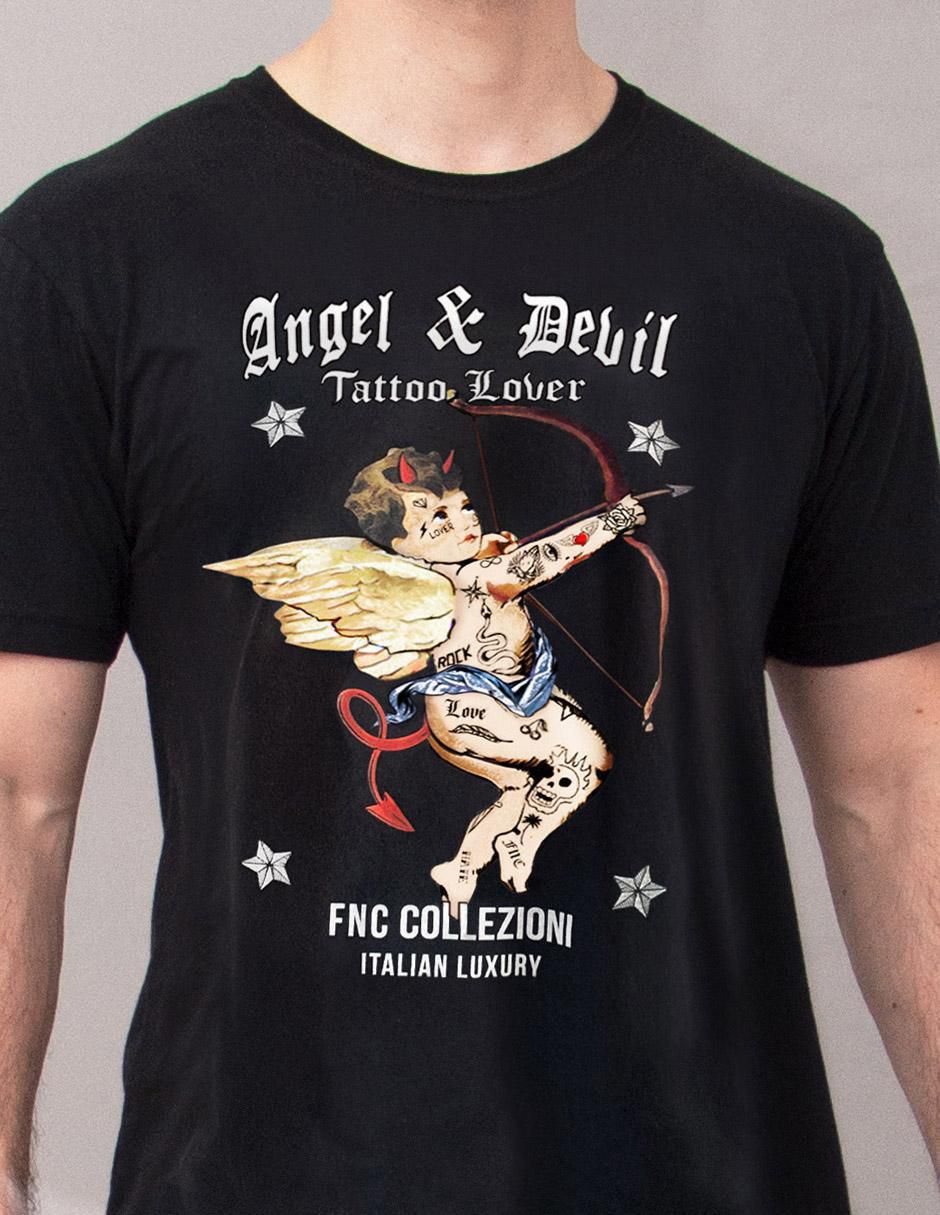 Playera Angeli E Demoni -Tattoo Lover cuello redondo para hombre 4