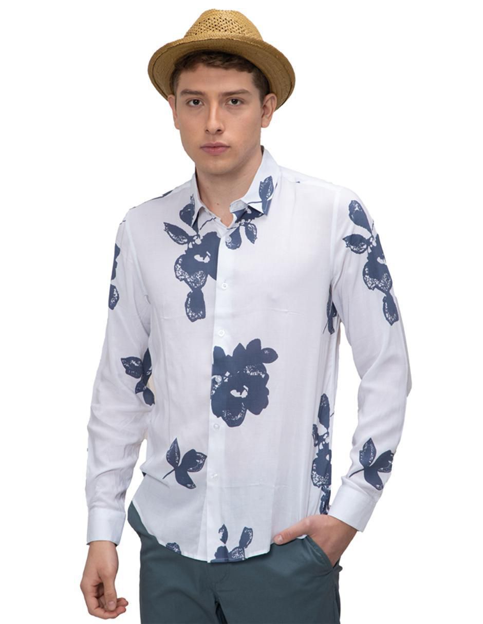 Camisa casual de algodón manga larga para hombre
