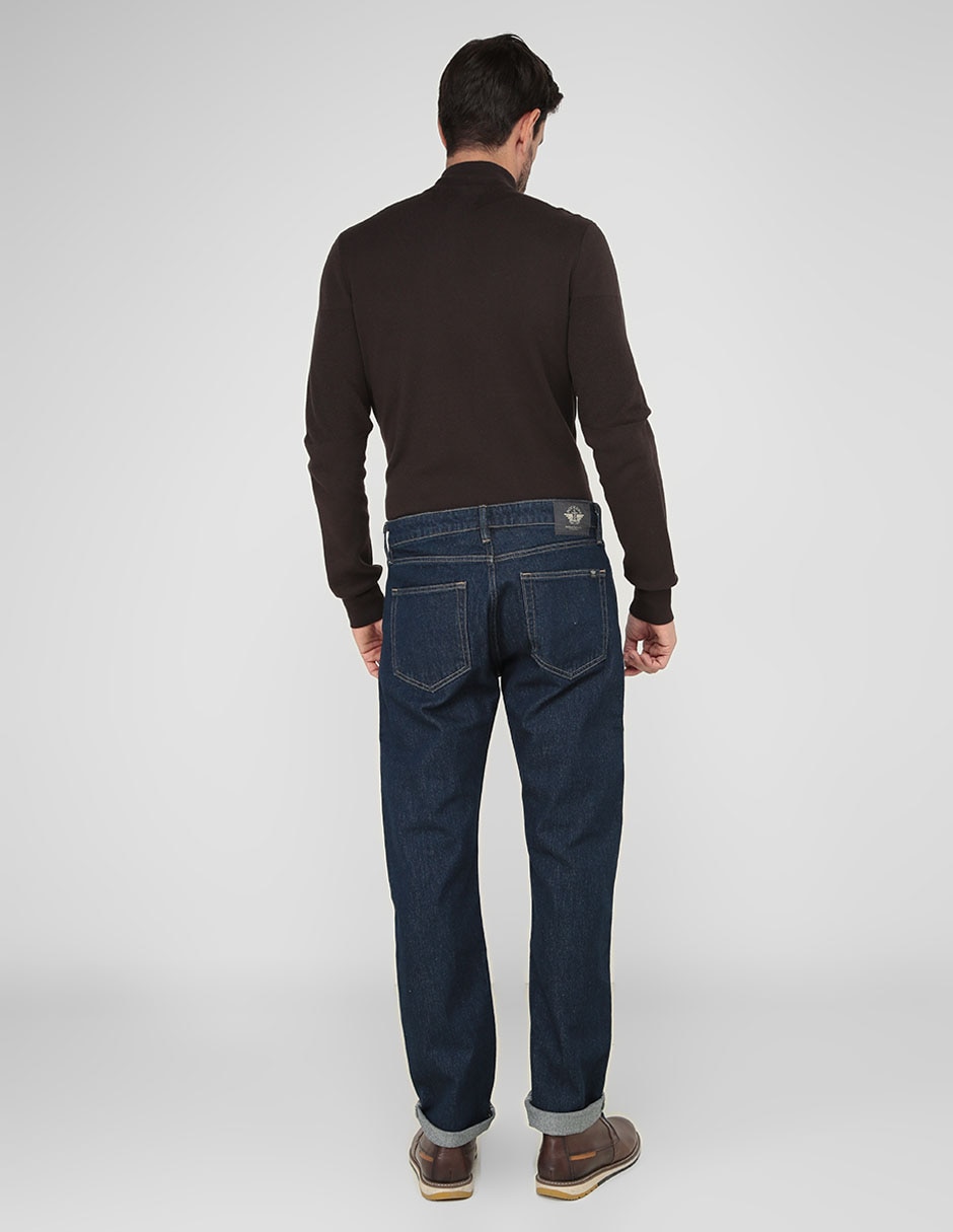 Jeans slim lavado obscuro para hombre
