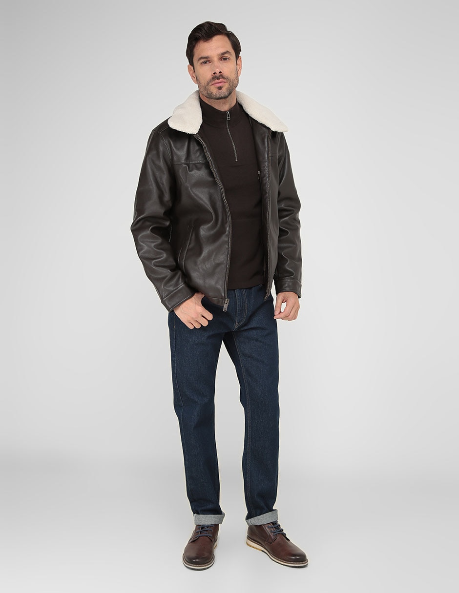 Jeans slim lavado obscuro para hombre